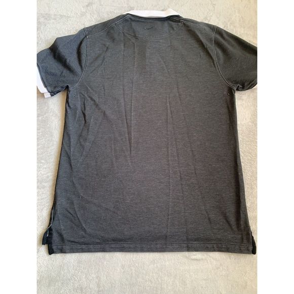 Nike Dri Fit Polo Golf Shirt Black/Grey Stitched White Collared Size Medium - Picture 3 of 8